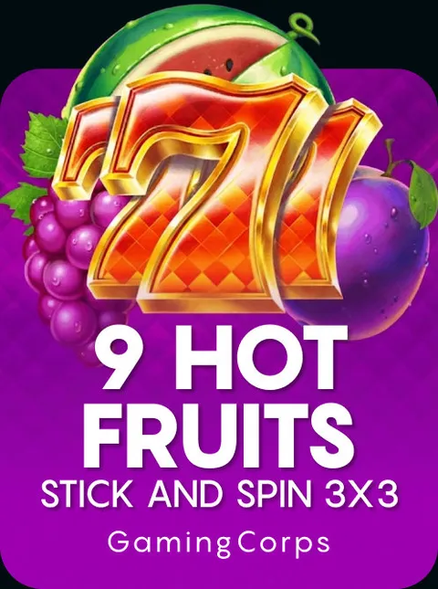 9 Hot Fruits Stick and Spin 3x3